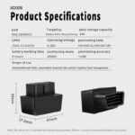 4G OBD GPS tracker product detail image for plug-and-play fleet management