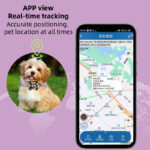 Pet GPS tracker product detail image for pet location monitoring