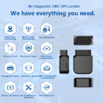 AW08O 4G OBD GPS tracker product detail image for plug-and-play fleet management