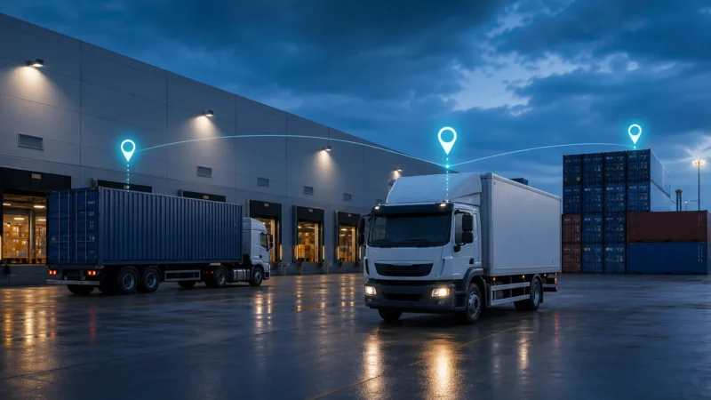 GPS tracking system for logistics vehicles, trailers and containers